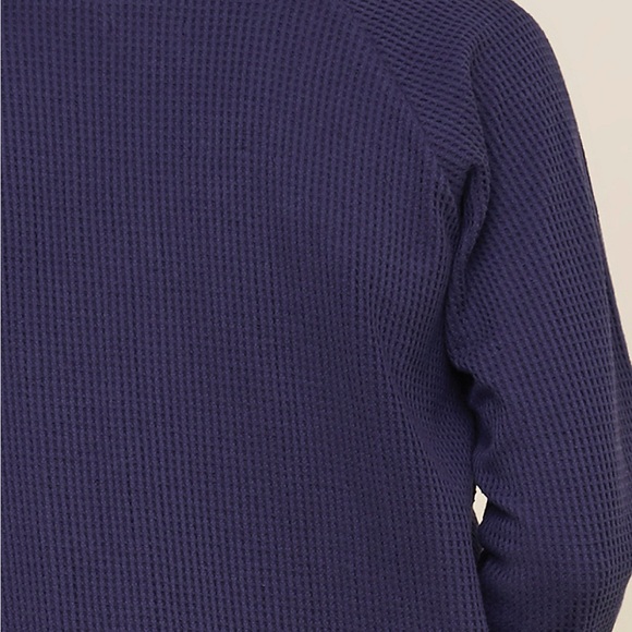 Garnet Hill Organic Cotton Waffle Knit V-Neck Lounge Top – Long Sleeve – Size M - Picture 3 of 7